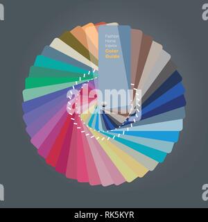 Illustration of color palette guide for home interior designer, vector illustration Stock Vector