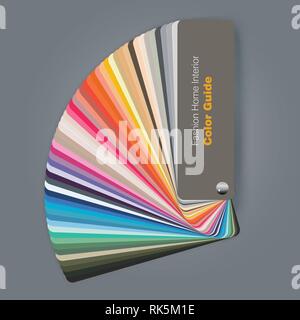 Illustration of color palette guide for fashion interior designer, vector illustration Stock Vector