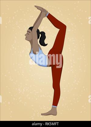 Woman doing king dancer yoga pose, natarajasana, isolated on white looking  into camera Stock Photo - Alamy