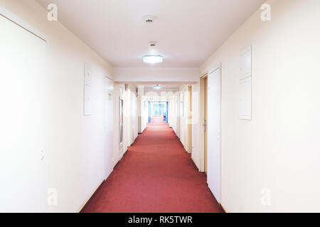Modern structure corridor in hotel. Stock Photo