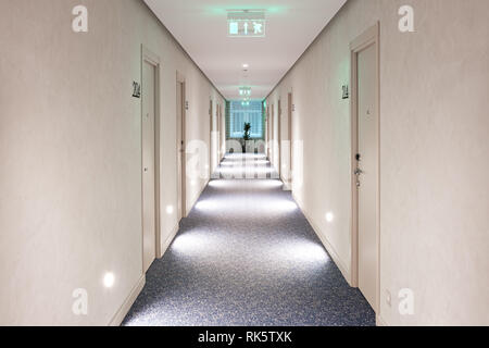 Modern structure corridor in hotel. Stock Photo