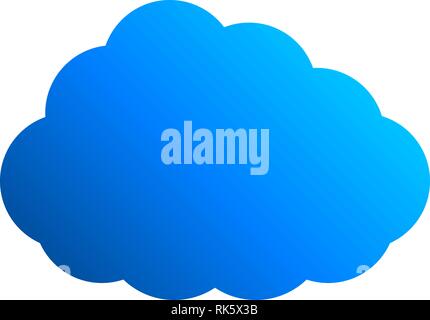 Cloud symbol icon - blue gradient, isolated - vector illustration Stock Vector