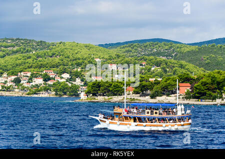 Steep cliffs and magnificent nature on the Adriatic coast, Croatia Stock Photo