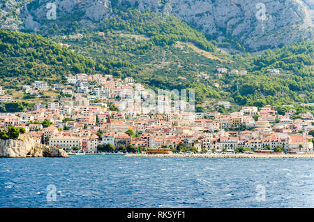 Steep cliffs and magnificent nature on the Adriatic coast, Croatia Stock Photo