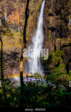 Rainbow at Wallaman Falls, the tallest waterfall in Australia Stock Photo