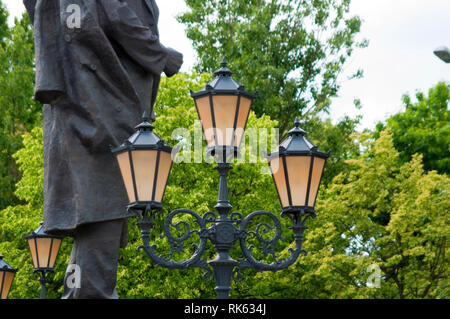 Lantern on quay of a city of Kaliningrad. Stock Photo