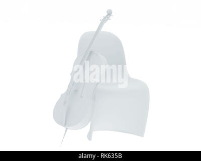 High resolution image  cello. 3d illustration over  white backgrounds. Stock Photo