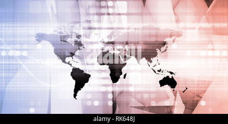 Supply Chain Network Logistics with World Map Stock Photo