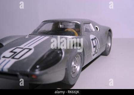 A small slot car. A Ford GT with the number 50 Stock Photo