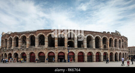 The Arena at Piazza Brà in Verona; Arena di Verona, Verona, Veneto, Italy Stock Photo