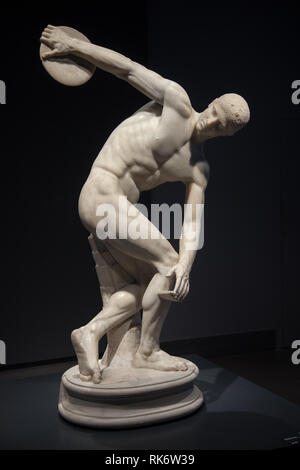 Lancelloti Discobolus, or the Discus-Thrower in National Museum in Rome. Stock Photo