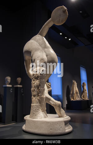 Lancelloti Discobolus, or the Discus-Thrower in National Museum in Rome. Stock Photo