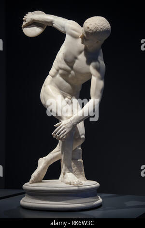 Lancelloti Discobolus, or the Discus-Thrower in National Museum in Rome. Stock Photo