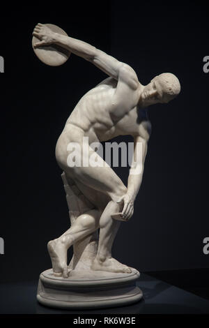 Lancelloti Discobolus, or the Discus-Thrower in National Museum in Rome. Stock Photo