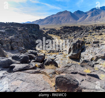 Scenic view of the rocky canyon under the beautiful sunset sky Stock ...