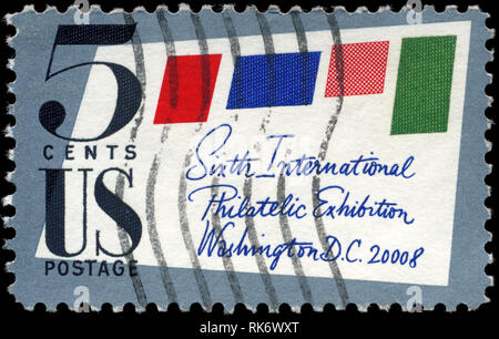 USA - CIRCA 1966: A Stamp printed in USA shows the Stamped Cover, 6th Intl. Philatelic Exhibition Issues, circa 1966 Stock Photo