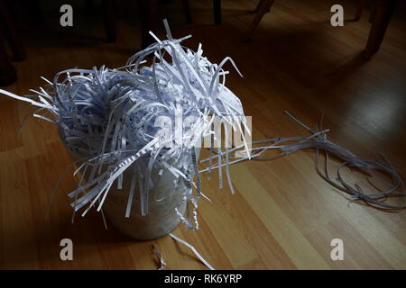 Brown shredded paper, strips of sliced corrugated eco paper for packing  Stock Photo - Alamy