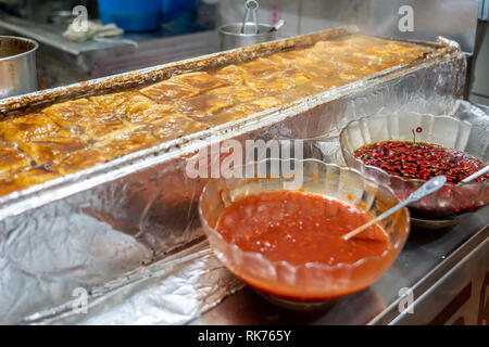 Stinky tofuvendor on the Jiufen (Chiufen) Old Street. Located in New Taipei City Stock Photo