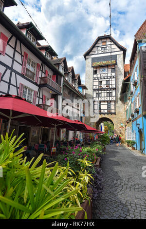 Bukit Tinggi, Malaysia - Nov 19, 2018: View of environment and architecture around Colmar Tropicale at Bukit Tinggi, Pahang, Malaysia - Colmar Tropica Stock Photo