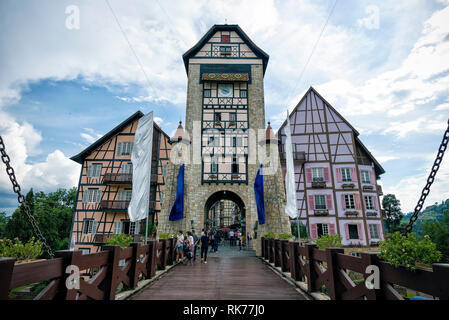 Bukit Tinggi, Malaysia - Nov 19, 2018: View of environment and architecture around Colmar Tropicale at Bukit Tinggi, Pahang, Malaysia - Colmar Tropica Stock Photo
