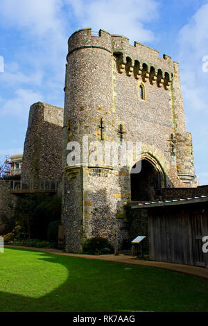 Tower and gate of Lewes Castle. East Sussex, United Kingdom. Stock Photo