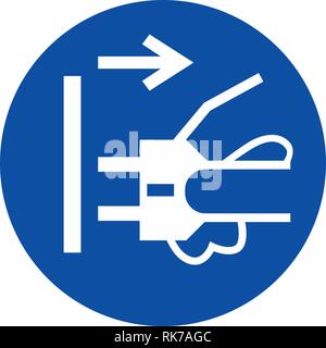 Mandatory sign - Disconnect mains plug from electrical outlet. Stock Vector