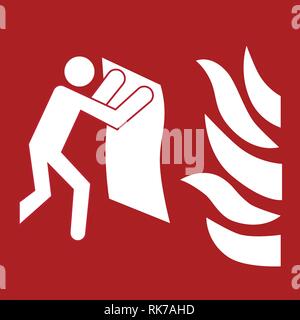 Safety sign- fire blanket location sign vector sticker Stock Vector