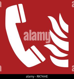 Safety sign - fire emergency telephone vector sticker Stock Vector