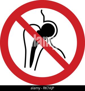 Prohibition sign vector - No access for people with metallic implants signs Stock Vector