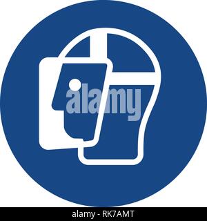 Mandatory sign vector - Wear face shield symbol, label, sticker Stock Vector