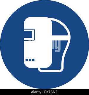 Mandatory sign vector - Wear welding mask symbol, label, sticker Stock Vector