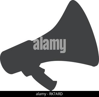 Silhouette of megaphone vector icon. Message sign, symbol Stock Vector