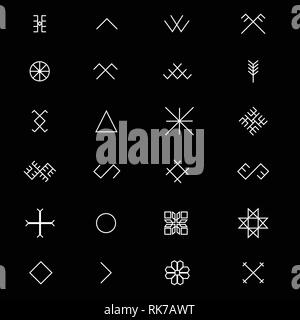 Variations of the ancient Latvian sign, symbols vector set Stock Vector ...