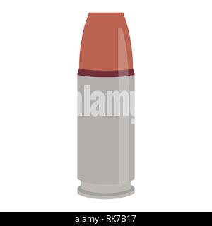 Vector illustration icon bullet 40 mm caliber isolated on white ...