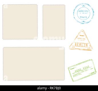 Vector collection of empty post marks and stamps Stock Vector