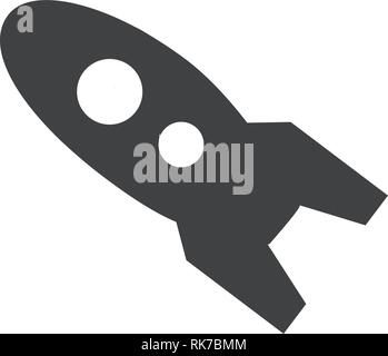 Space ship rocket, rocket launch vector icon. Rocket toy sign, symbol Stock Vector