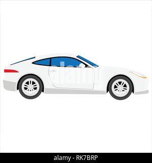 Car vector template on white background. Sport two-seater car isolated. Vehicle. Side view. Stock Vector