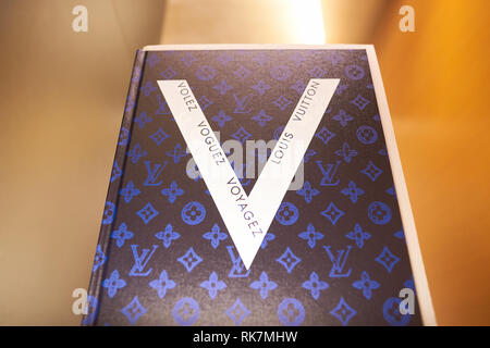 KUALA LUMPUR, MALAYSIA - MAY 09, 2016: inside of Louis Vuitton store. Louis Vuitton Malletier, commonly referred to as Louis Vuitton, or shortened to  Stock Photo