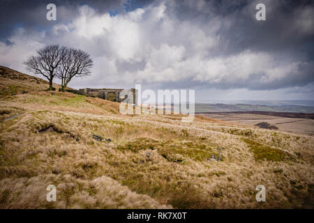 Top Withens also known as Top Withins on Haworth Moor, Haworth, UK. said to be the inspiration for the book Wuthering Heights by Emily Bronte. Stock Photo