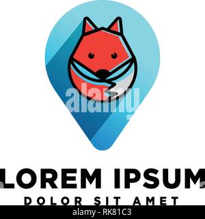 fox pint location map logo template vector illustration Stock Vector