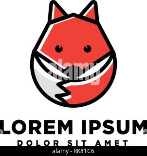 fox logo template vector illustration icon element isolated Stock Vector