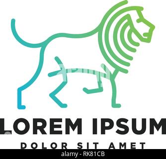lion line logo template vector illustration icon element isolated Stock Vector