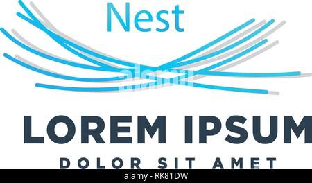 nest line simple logo template vector illustration icon element Stock Vector