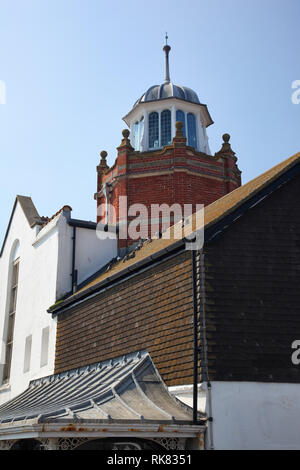 The view of cupola at the top of museum building at Lyme Regis on the Jurassic Coast in Dorset, England. Stock Photo