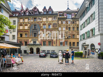Weinmarkt (Wine market) in the Old town of Lucerne, Canton Lucerne, Switzerland Stock Photo