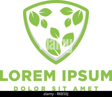 nature shield eco logo template vector illustration icon element Stock Vector