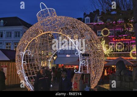 Magical Maastricht during  with the attractive Christmas market attracting every year over 3.4 million visitors Stock Photo