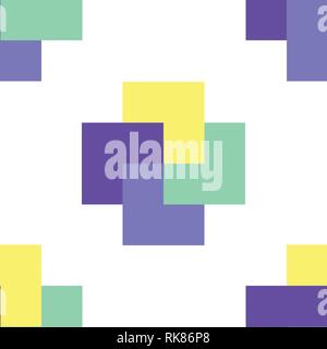 Retro abstract seamless pattern, background in geometric style. Classic color with geometric figures squares. Stock Vector