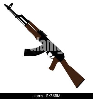 Vector illustration AK47 icon. Kalashnikov machine gun Stock Vector