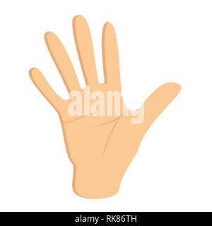 vector illustration human hand gesture showing five count isolated on white background Stock Vector